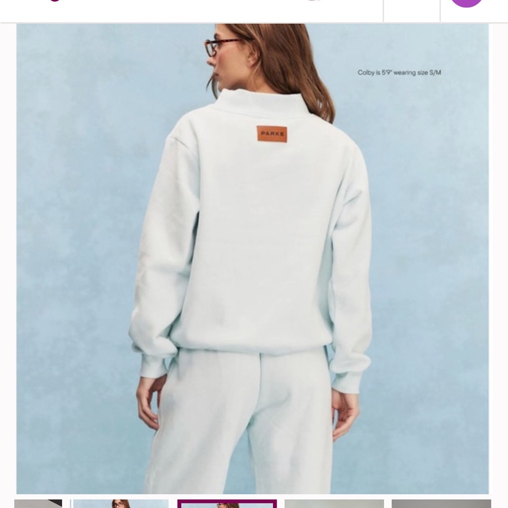 NWT S/M Parke Classic Mockneck in Arctic.
